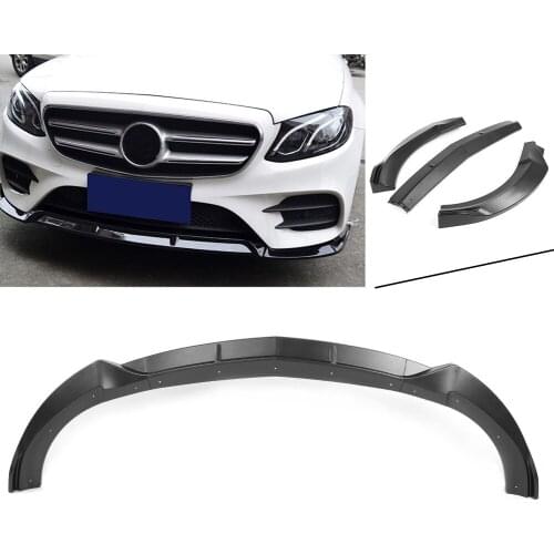 Car Front Bumper Lip Cover Trim For Benz E class W213 Sport Version 2017 2018 Matte Black ABS Plastic