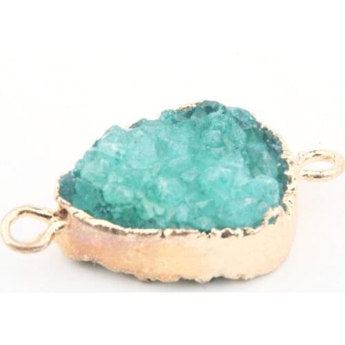 Natural Stone Pendant irregular shape Crystal Cluster Double Hole Connector for Jewelry Making DIY Necklace Bracelet Accessories