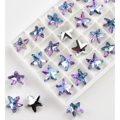 Starfish Pendant Color Rhinestone top Quality Brilliant Applique crystal stones for clothing /jewelry design DIY/ craft dress