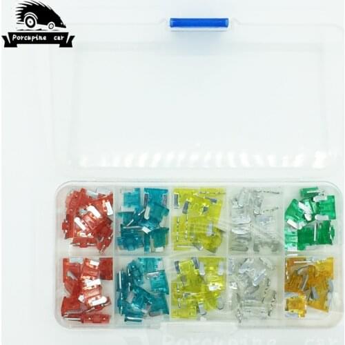 100 pcs Micro Auto Mini Car Blade Fuses Assorted Kit with Black Extractor 5A 10A 15A 20A 25A 30A For The Car Auto Truck