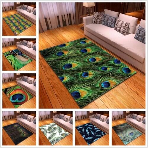 Nordic Peacock Feather 3D Printed Carpets For Living Room Bedroom Decor Carpet Kids Crawl Area Rugs Cartoon Play Room Child Mats