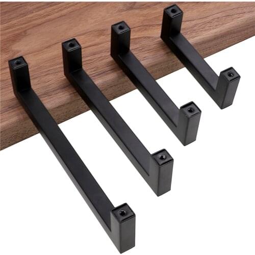 Modern Black Cabinet Handle Square Furniture Hardware Stainless Steel Kitchen Door Knobs Cupboard Wardrobe Drawer Pulls
