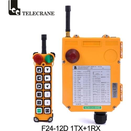 Telecrane F24-12D 12 Two Dual Speed Buttons 2 Steps Keys 5 Motions Industrial Radio Remote Control For Overhead Crane And Hoist