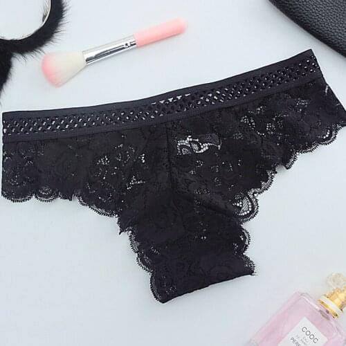 L'bellagiovanna womens sexy panties Lace Briefs Underwear Female Hollow Seamless Cheecky Solid Color Intimate Low Panty 3303n