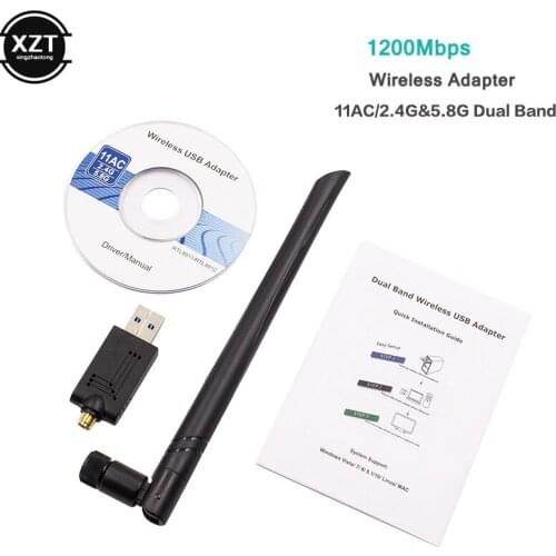 USB 3.0 1200Mbps RTL8812 Wireless Wifi Adapter Dual Band 2.4G&5.8G 802.11AC Dongle Network Card With Antenna For Laptop Desktop