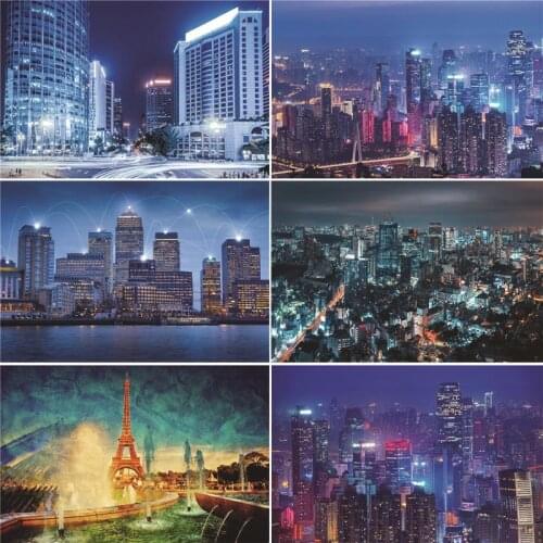 Vinyl Custom Photography Backdrops Prop Cityscape Theme Photography Background #20228-08