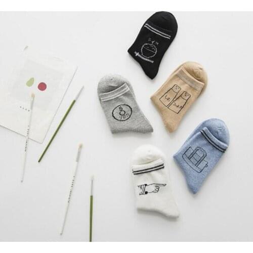 High Quality New Fashion Socks Women Japanese Harajuku Style Series Of Slow Life Patterns Of Cotton Interesting Socks N-54