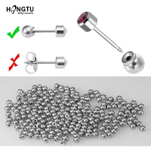 2PCS Stainless Steel Earring Backs Earring Backings Ear Safety Back Pads Backstops Replacement for Fish Hook Earring Studs Hoops