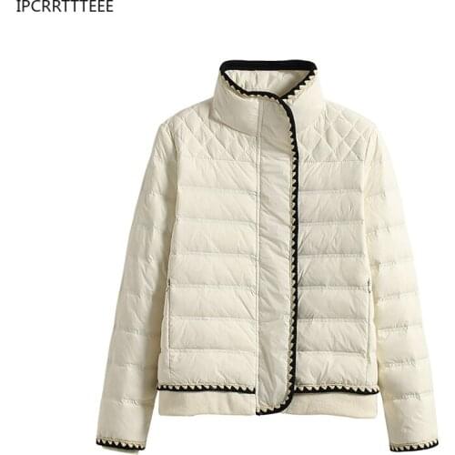 Female Fashion Outwear 90% White Duck Down Jackets Winter Warm Coats Single Breasted Women Ultralight Down Jackets Parka