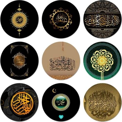 58mm Arab Muslim Islamic Pattern Icons Pins Badge Decoration Brooches Metal Badges For Backpack Decoration