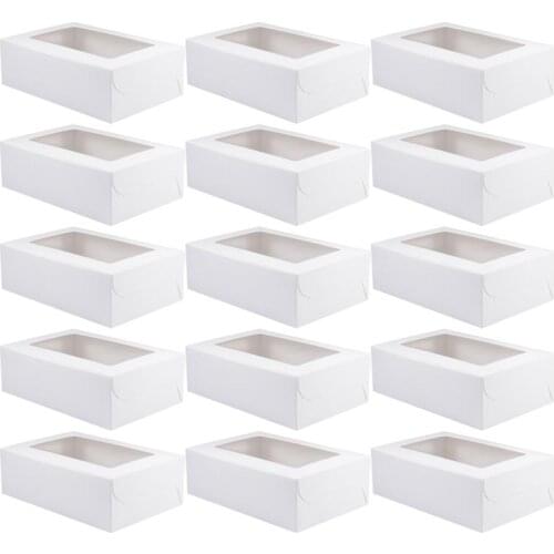 20Pcs Muffin Cake Box Paper Cake Container Dessert Box Six-Grid Storage Box Muffin Cupcake Box Party Cake Biscuit Macaroni Box