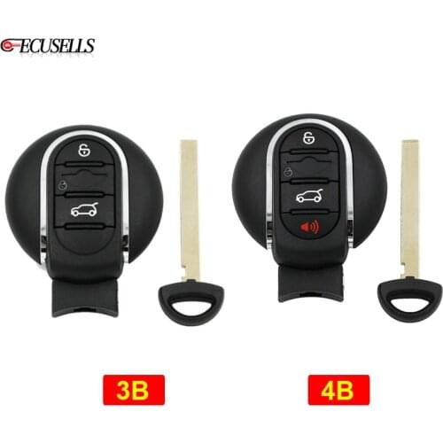 3/4 Button Remote Car Key Shell Case Housing with Emergency Key for BMW Mini Cooper 2007 2008 2009 2010 2011 2012 2013 2014