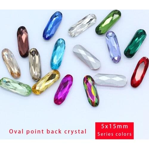 50p 5x15mm oval Pointed back strass glass stone crystal rhinestones Decorations DIY headwear,shoes,garment jewelry making beads