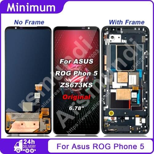 6.78" AMOLED For Asus ROG Phone 5 ZS673KS LCD Display Touch Screen Digitizer Assembly For Asus ROG 5 ROG5 I005DA