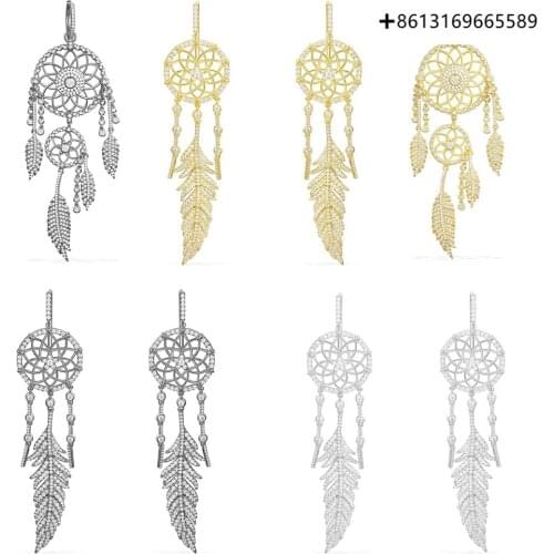 925 Sterling Silver Original 1:1 High Quality Dreamcatcher X Series Earrings Gift For Women Female Jewelry Engraved Logo