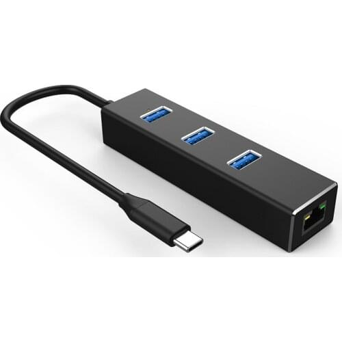 USB C to Ethernet Adapter For MacBook Pro With Type C USB 3.0 HUB 3 Ports RJ45 Gigabit Network Card Lan Switch Adapter