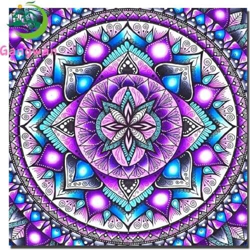 Diamond Painting Purple Mandala pattern cross Stitch DIY full square round Drill 5D diamond Embroidery handicraft gift decor