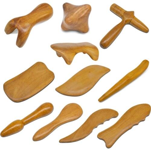 Fragrant Wood Guasha Board Face Body Reflexology Shiatsu Thai Massage Scraping Plate Facial Lifting Slimming Beauty Tool