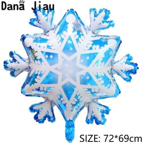 Big Blue Snowflake Foil Ballon Rainbow Cloud Beautiful Princess Birthday Party Christmas Decoration Helium Balloons