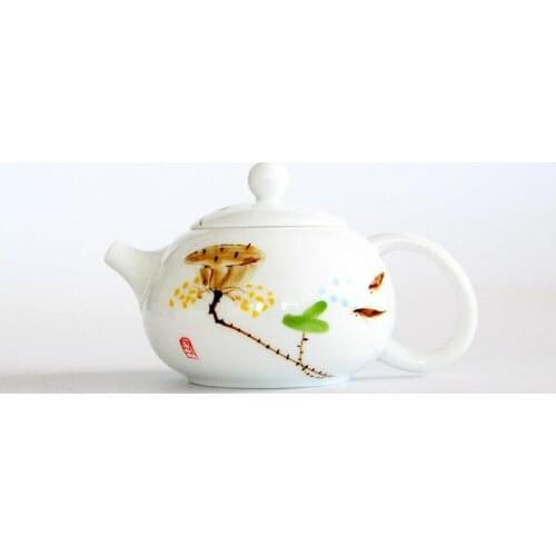 Handmade white porcelain teapot ceramic filter tea maker kungfu tea pot household single pot Chinese small teaware