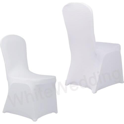 Chair Cover Spandex stretch for Wedding Decoration Hotel Banquet Home Wholesale White Black 4Pieces