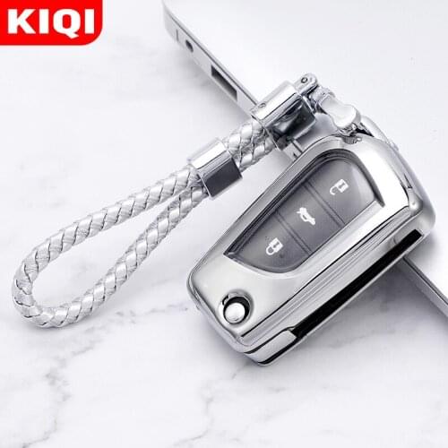 Soft TPU Flip Key Case Cover Shell Keychain for Toyota Avensis Auris Camry Corolla IM RAV4 Verso Yaris Aygo Scion TC Protector
