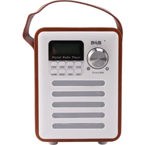 DAB/DAB+ Digital FM Upright Radio Wooden Alarm Clock USB Charging Bluetooth Speaker
