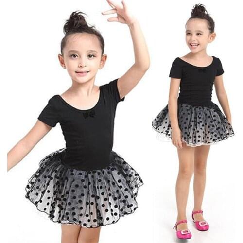 Kid Ballet Tutu Dress Girls Gymnastics Leotard Dancewear Girl Ballet Clothes Children Ballerina Costume Black Ballet Tutus