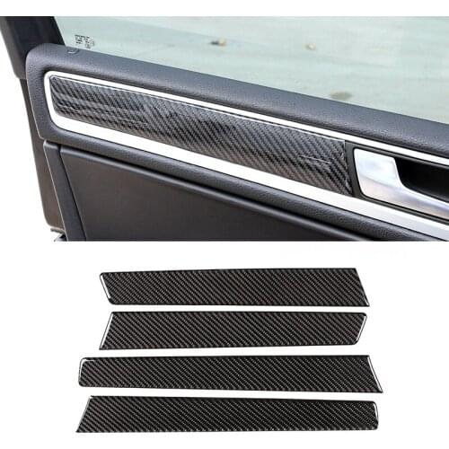 For VW Touareg 2011 2012 2013 2014 2015 2016 2017 2018 Carbon Fiber Car-Styling Interior Window Door Panel Sticker Cover Trim