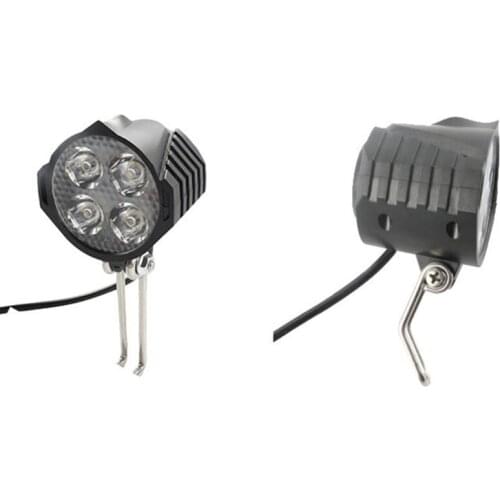 Electric Bicycle 12W Bright Headlights LED Spotlight Built-In Horn Front Light Scooter Front Light Modification Cycling Outdoor