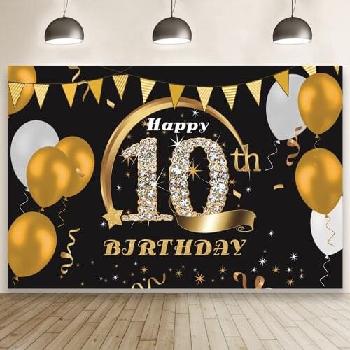 Family Number Happy 10 30 50th Birthday Theme Backdrop Friend Balloons Party Photo Backgrounds Photocall Prop Banner Decor