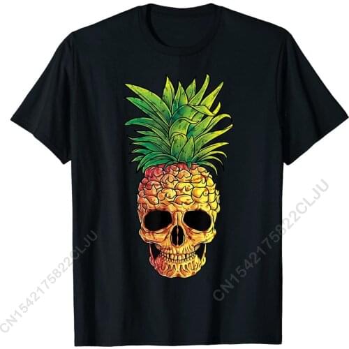 Pineapple Skull T Shirt Aloha Beaches Hawaiian Hawaii Goth Tops Shirt New Design Summer Cotton Men Tshirts Birthday