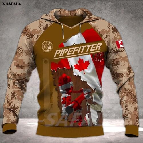 PIPEFITTER PATRIOT Jobs Collection 3D Printed Hoodie Man Female Zipper Pullover Sweatshirt Hooded Jersey Streetwear Tracksuits