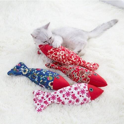 30CM Cat Toy Fish Funny Interactive Catnip Toys Cat Cotton Pillow Japanese Style Fish Playing Toy For Pet Cat Supplies