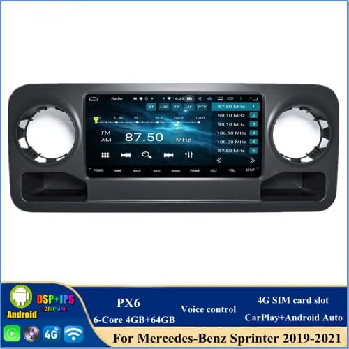 DSP 10.25" PX6 Android 10 Car Radio DVD GPS for Mercedes-Benz Sprinter 2019-2020 Wifi Bluetooth 5.0 CarPlay & Android Auto