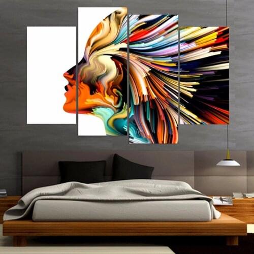 JIE DO ART art colors lines woman figure Painting on canvas room decoration print poster picture canvas framed Free shipping