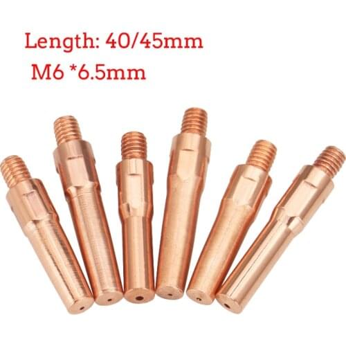10 Pcs M6x6.5 Welding Nozzle Contact Tips Multipurpose Gas Diffuser Connector Torch Holder Semi-automatic Welding Parts