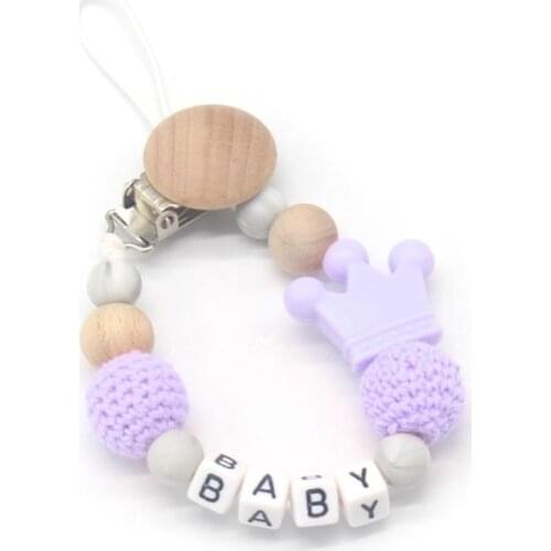 Cute Baby Appease Pacifier Chains Handmade Silicone Anti-fall Clip Safe Teether Q1FE