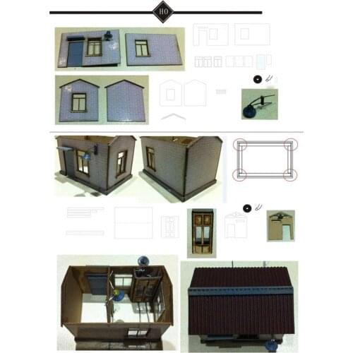 1:87 HO Scale Railway House Model Sand Table Scene Decoration