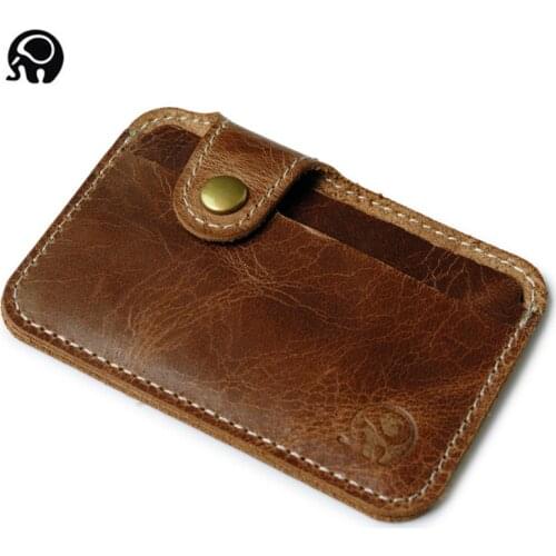 Id Card Holder Wallet Male Slim Credit Card Holder Mini Business eather Porte Carte Bank Wallet Men