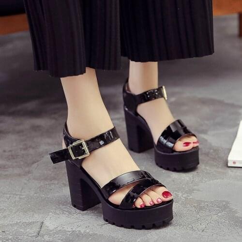 Fashion New Shoes Women Dresses For 2021 Wedge Summer PU Sandals Heeled Shoes Female Ladies White Black Size 35 36 37 38 39