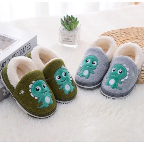 New Winter Children Slippers Home Toddler Boys Indoor Warm Shoes Baby Girl Cute Dinosaur Cotton Flip Flop Kids Unisex Slippers