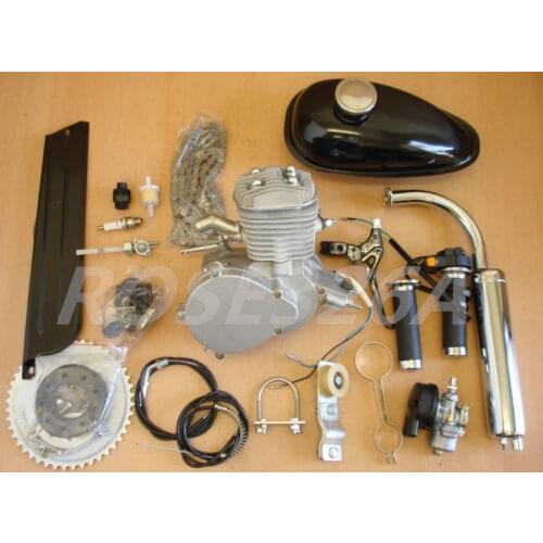 New 80cc 2-Stroke Engine Motor Kit for Bike Motorized Bicycle Cycle Silver Color