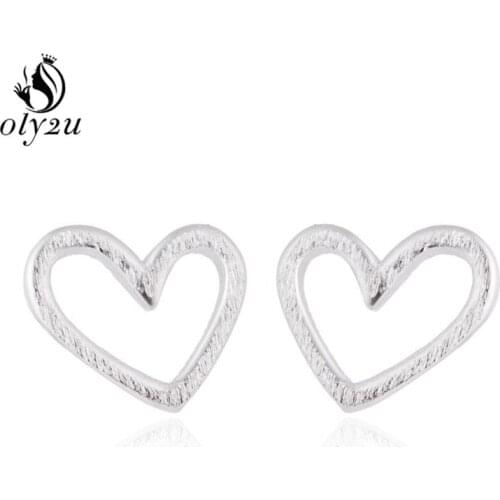 Oly2u Fashion Hallow Heart Earrings For Women Jewelry Cute Love Heat Stud Earrings For Daughter Girls Birthday Gifts