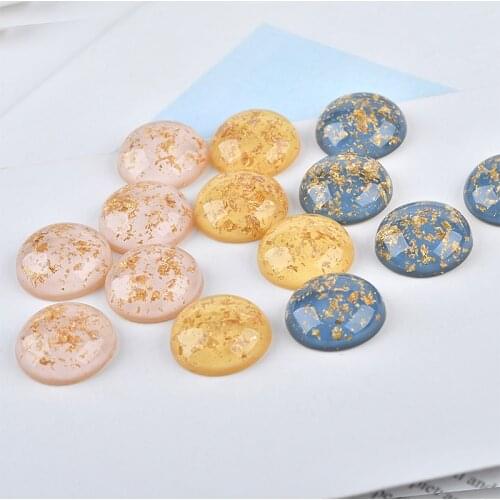 Wholesale 50pcs/Lot 18MM Glitter Transparent Half Round Resin Cabochons Ornament Accessories DIy Jewelry Material Decoration