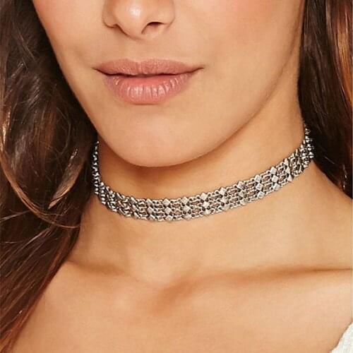 Bohemian Tibetan color Plated Choker Necklace Alloy Chain Tassel Choker Retro Pendant Charm Necklaces for Women Jewelry