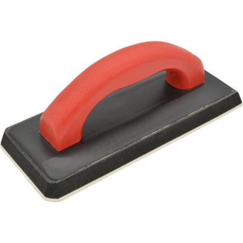 Rubber Grout Float with Soft Grip Plastic Handle, 100x240mm, Flat Tile Flooring Trowel for Masonry, Concrete, Drywall