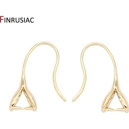 Supplies For Jewelry 14k Gold Plated Pinch Bail Earring Hooks For Handmade DIY Crystal Earrings Making Accessories