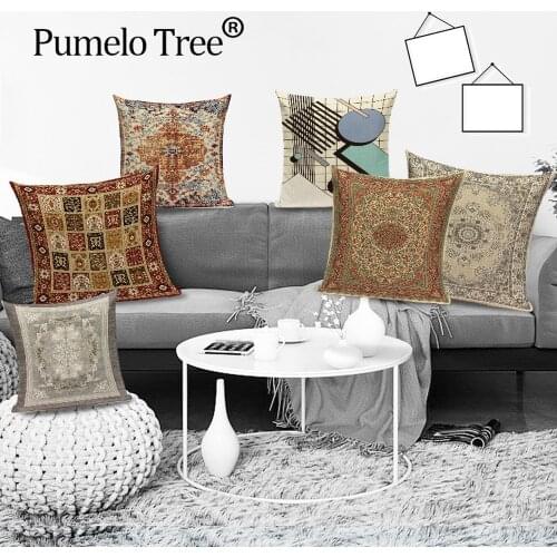 Retro Moroccan Throw Cushion Covers Mandala Geometric Home Decor Sofa Pillow Case Triangle Figure Pattern Sofa Cushions Cases