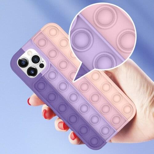 30pcs Relieve Stress Pop Fidget Toys Shockproof Soft Cover Silicone Case For iPhone 13 Pro Max 12 Mini 11 XS XR X 8 7 Plus SE